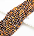High Quality Natural Yellow Brown Tiger Eye Round Faceted Beads, 2mm/3mm/4mm Tiger Eye Beads,15.5inch strand,SKU#U361