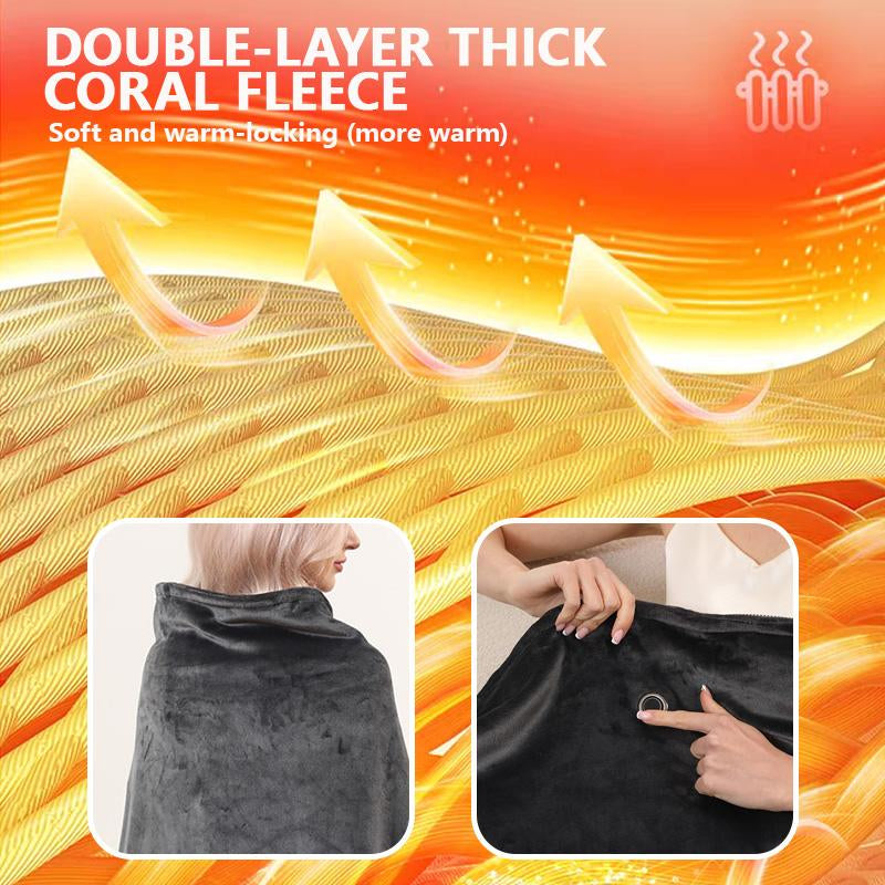 USB Heated Blanket (Without Power Bank), Portable Heated Shawl, 3 Heat Settings Shawl, Softnees Heating Blanket for Car Office Home Travel (150 * 50Cm) Personalized Miss Rachel Throw