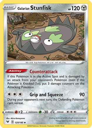 Galarian Stunfisk 125/185 - SWSH04 Vivid Voltage Reverse Holofoil