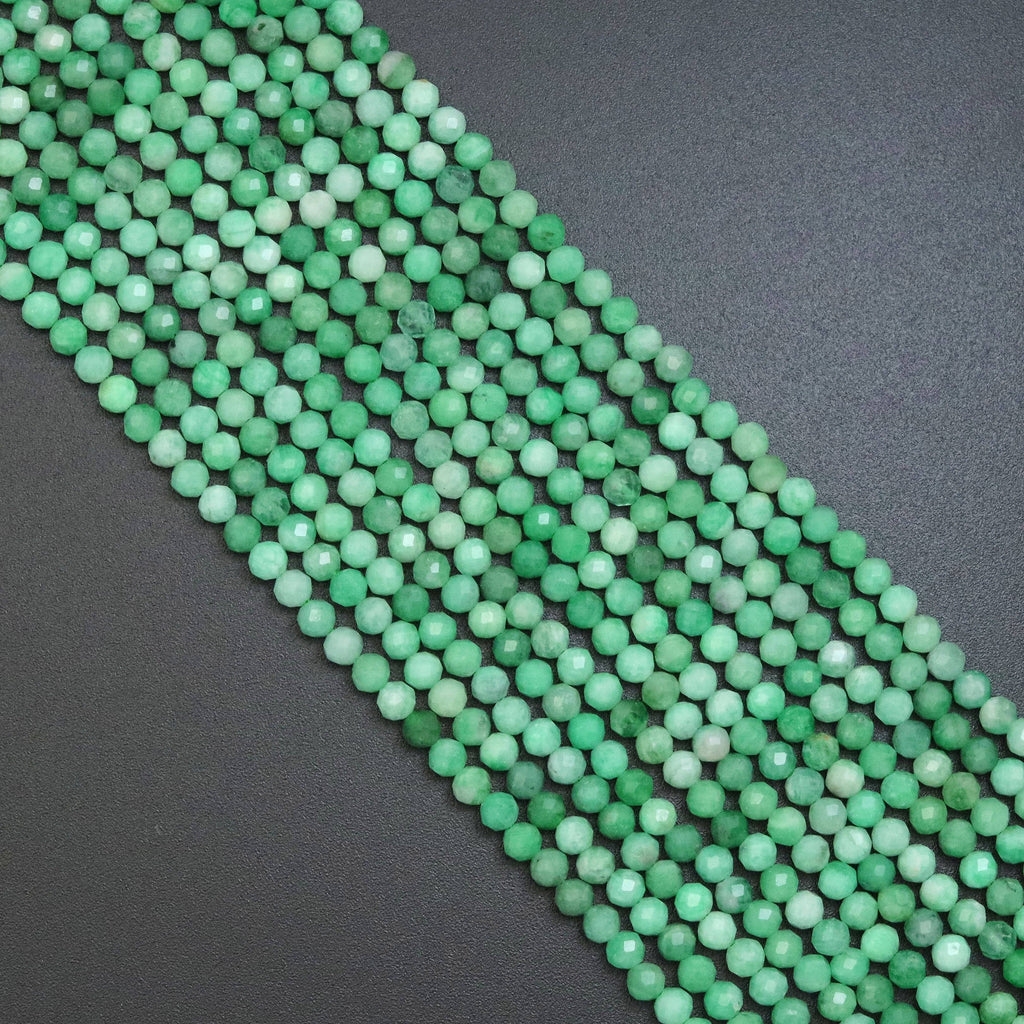 High Quality Emerald Round Faceted Beads, Sku#U1882