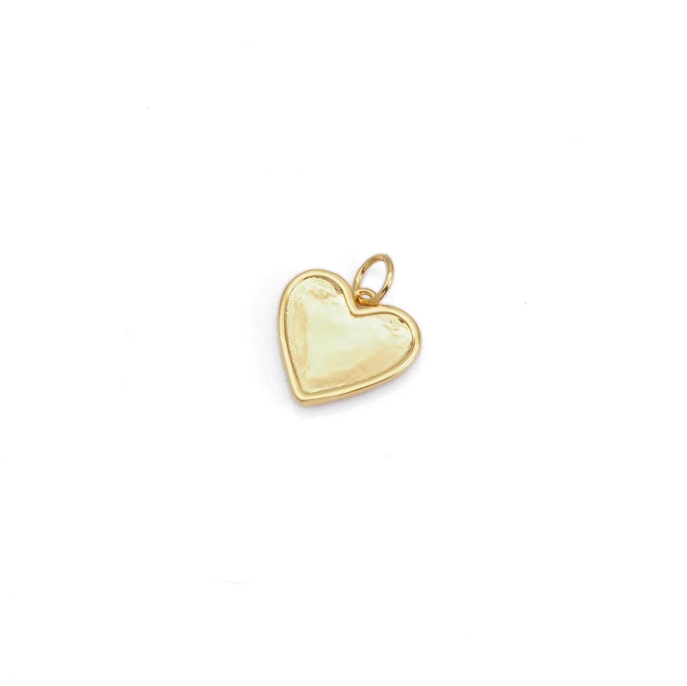 Red Pink Enamel Heart Charm, Sku#Y853