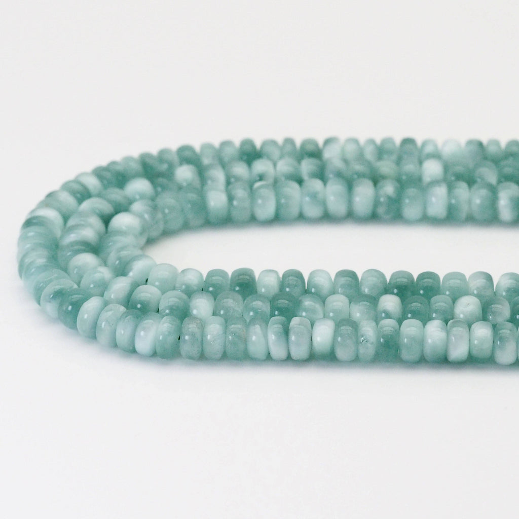 Genuine Angelite Rondelle Smooth Beads, Sku#U1678c