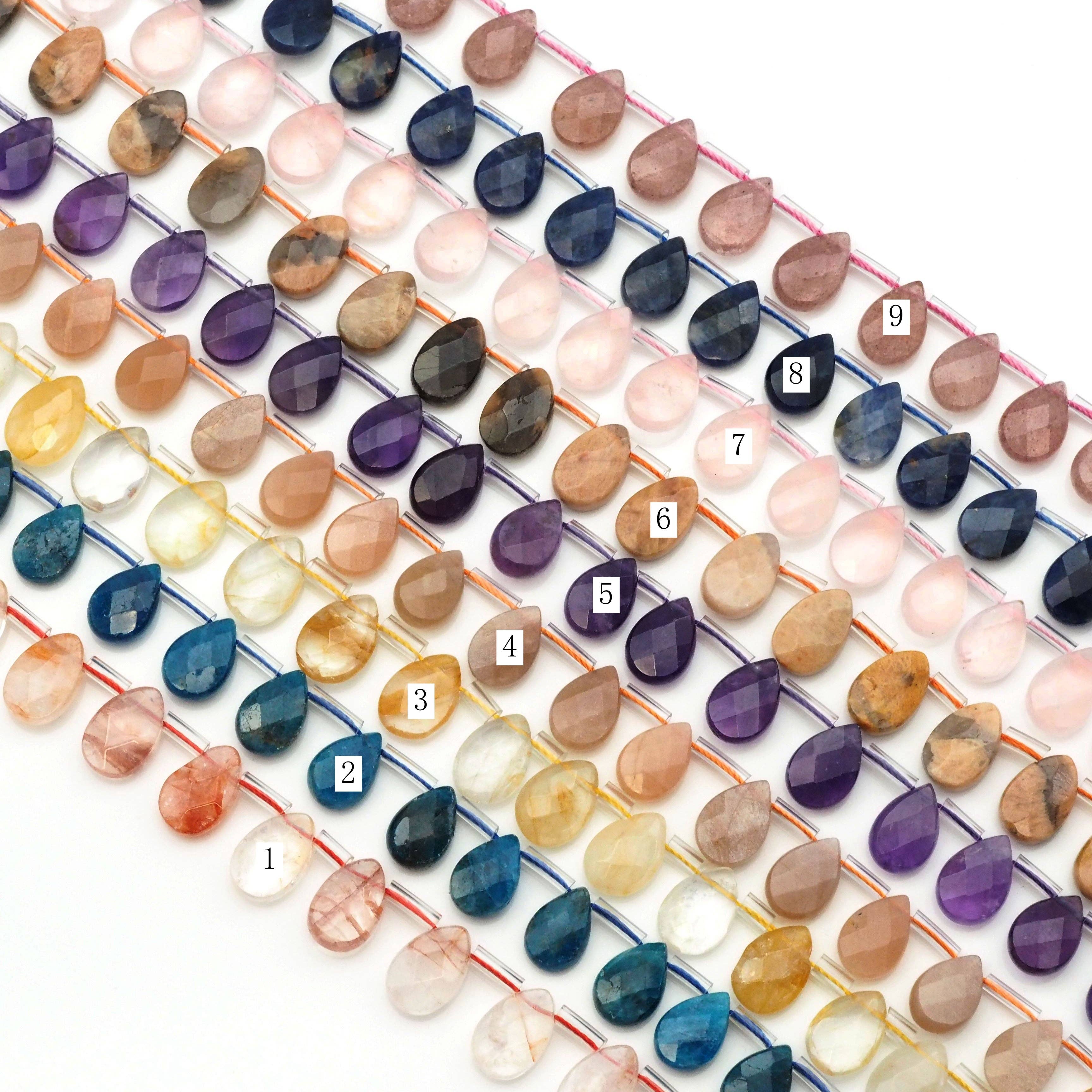 Genuine Faceted Teardrop Gemstone Beads, 8x12mm, Sku#U1615