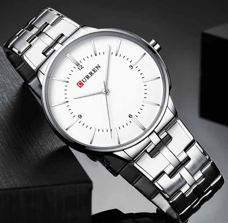 Montre étanche pour homme avec bracelet étincelant, disponible en cinq designs modernes – le cadeau parfait pour l'être cher.