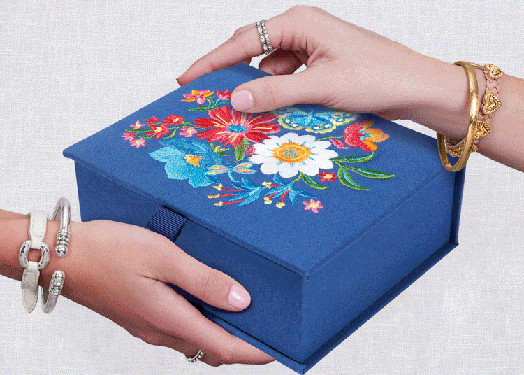 French Garden Blue Jewelry Box