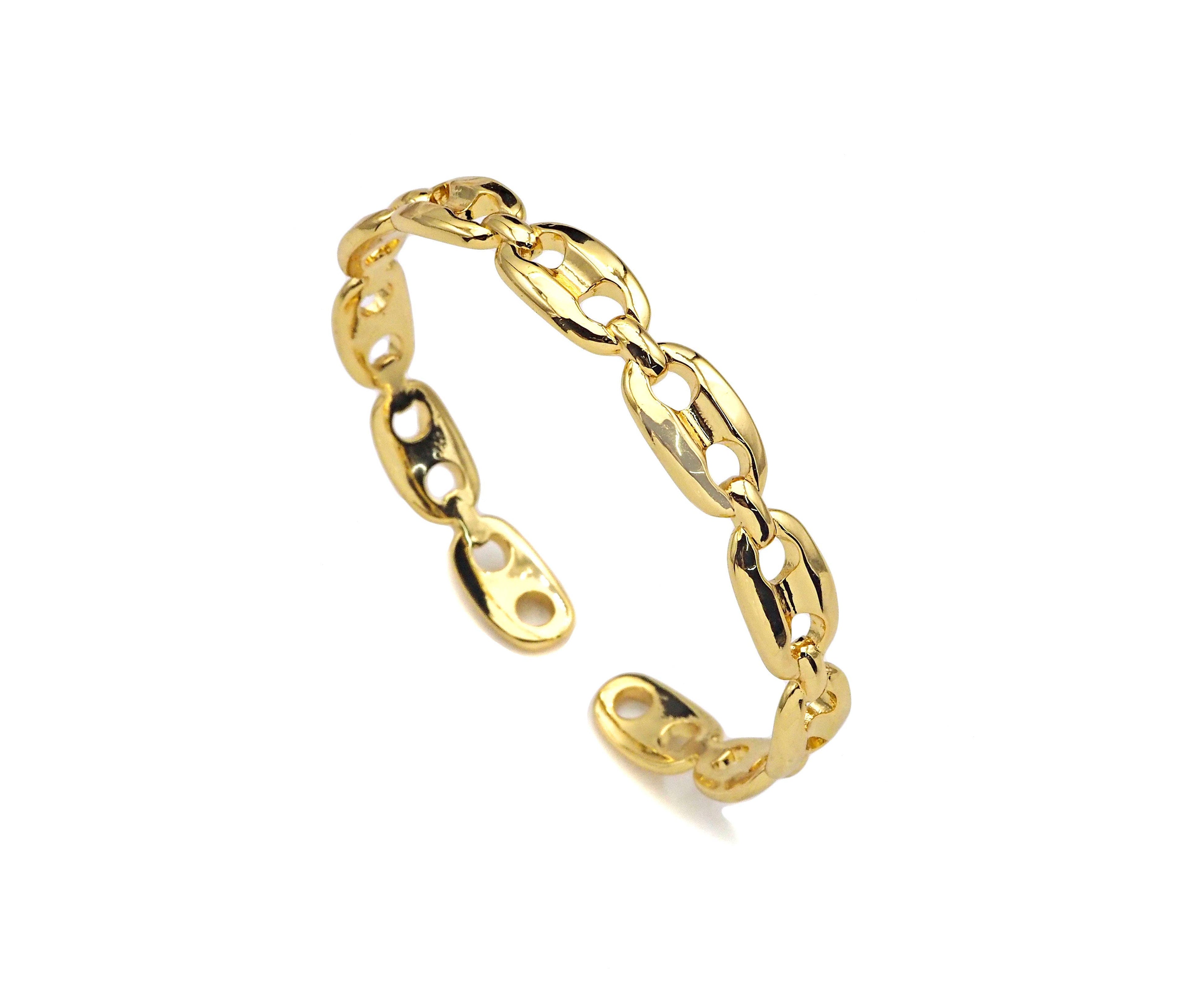 Gold Mariner Link Bangle Bracelet, LD86