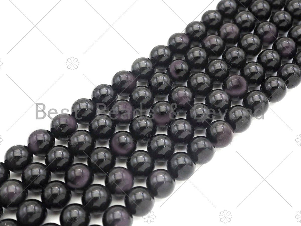 High Quality Natural Red Obsidian, Round Smooth 10mm/12mm Beads, 15.5" Full Strand, Sku#U1133