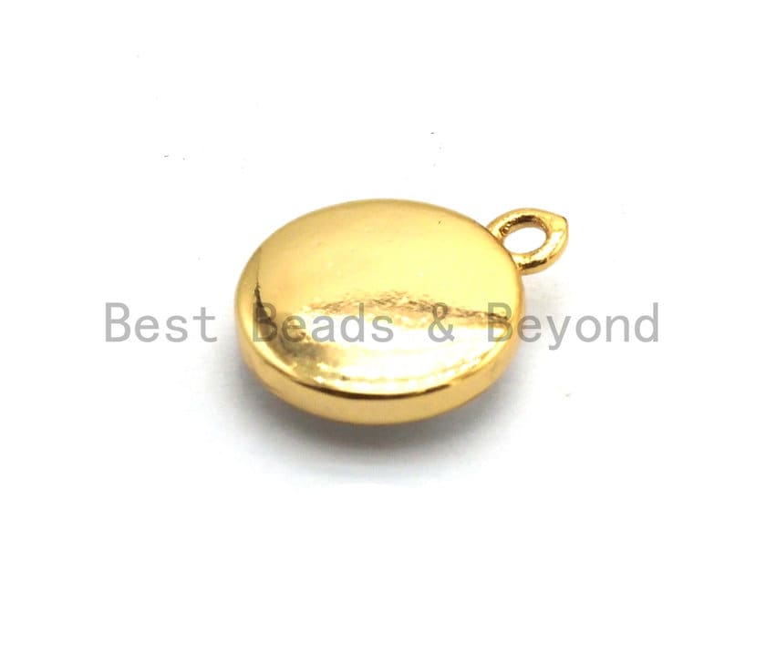 100% Natural White Color Shell Round Pendant in Gold/Silver Finish, White Shell Pendant, Shell Charm, Beach Jewelry, 10x12mm,SKU#Z319