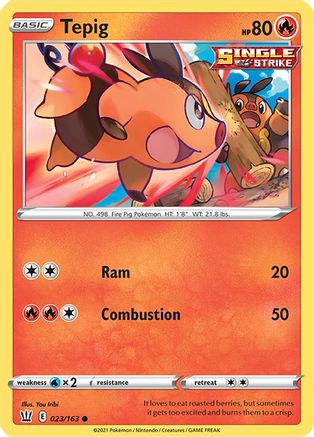 Tepig 023/163 - SWSH05 Battle Styles Reverse Holofoil