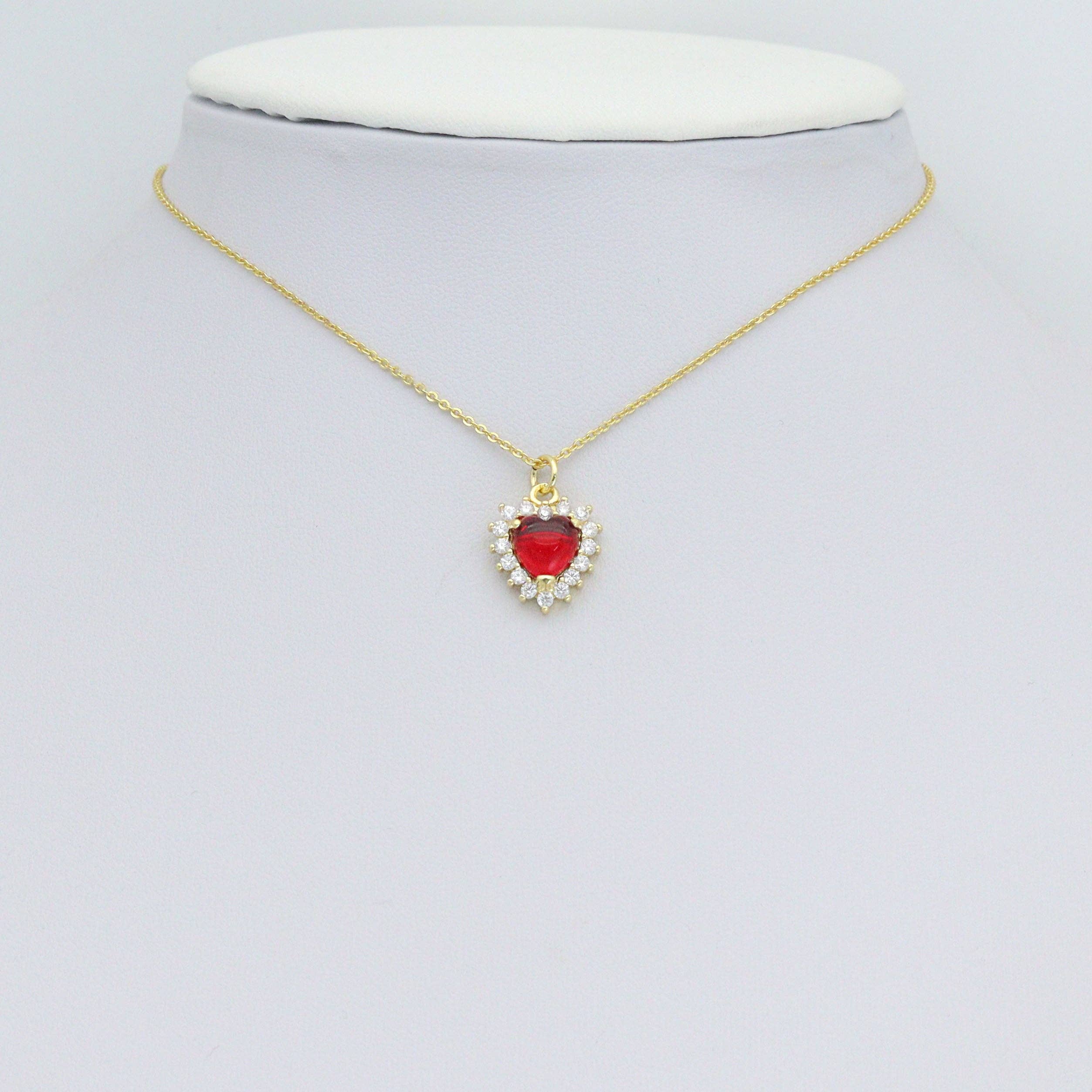 Various Stone Heart shape Gold Charm Pendant,Sku#LD739