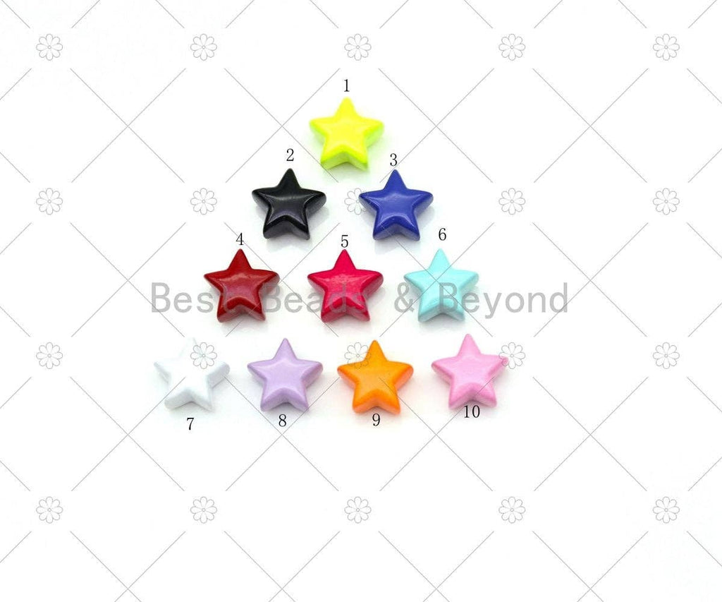 Enamel Colorful Five Point Star Pendant, Star Charm, Pink Turquoise Black Yellow Enamel Jewelry,10mm,Sku#LD158