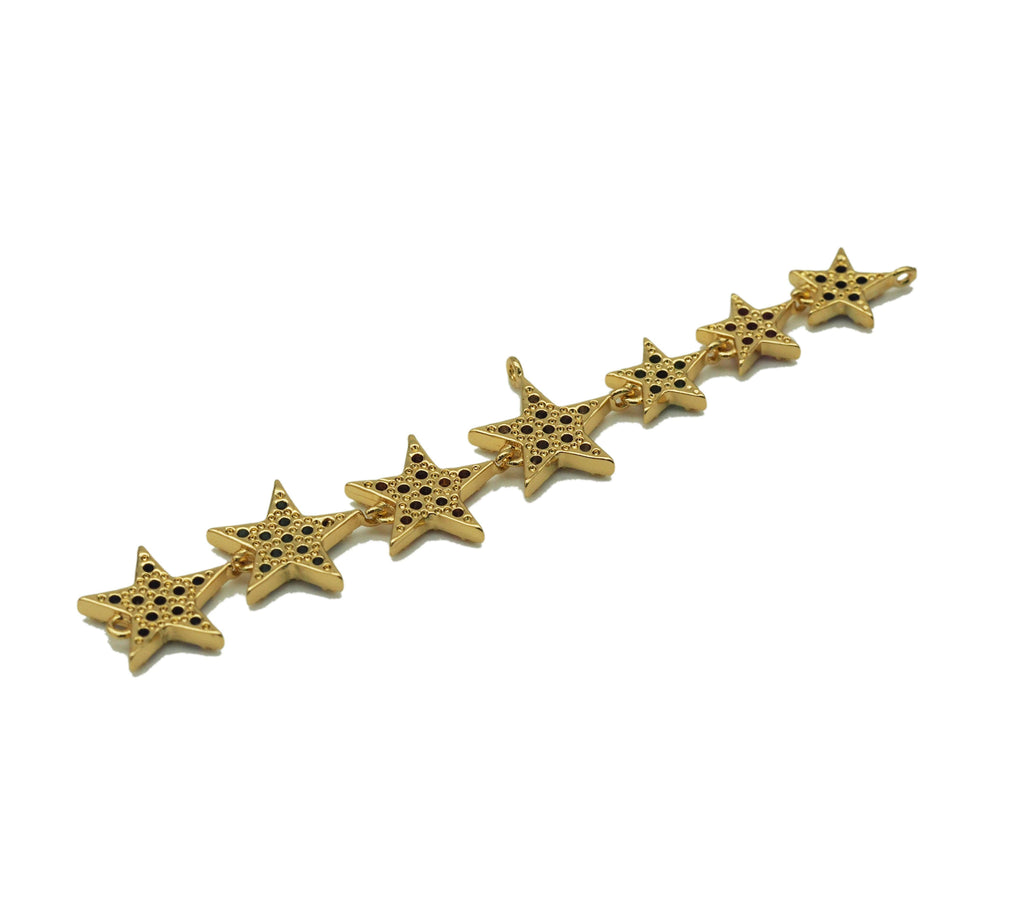 Colorful CZ String Five Point Star Charm, Sku#JL112