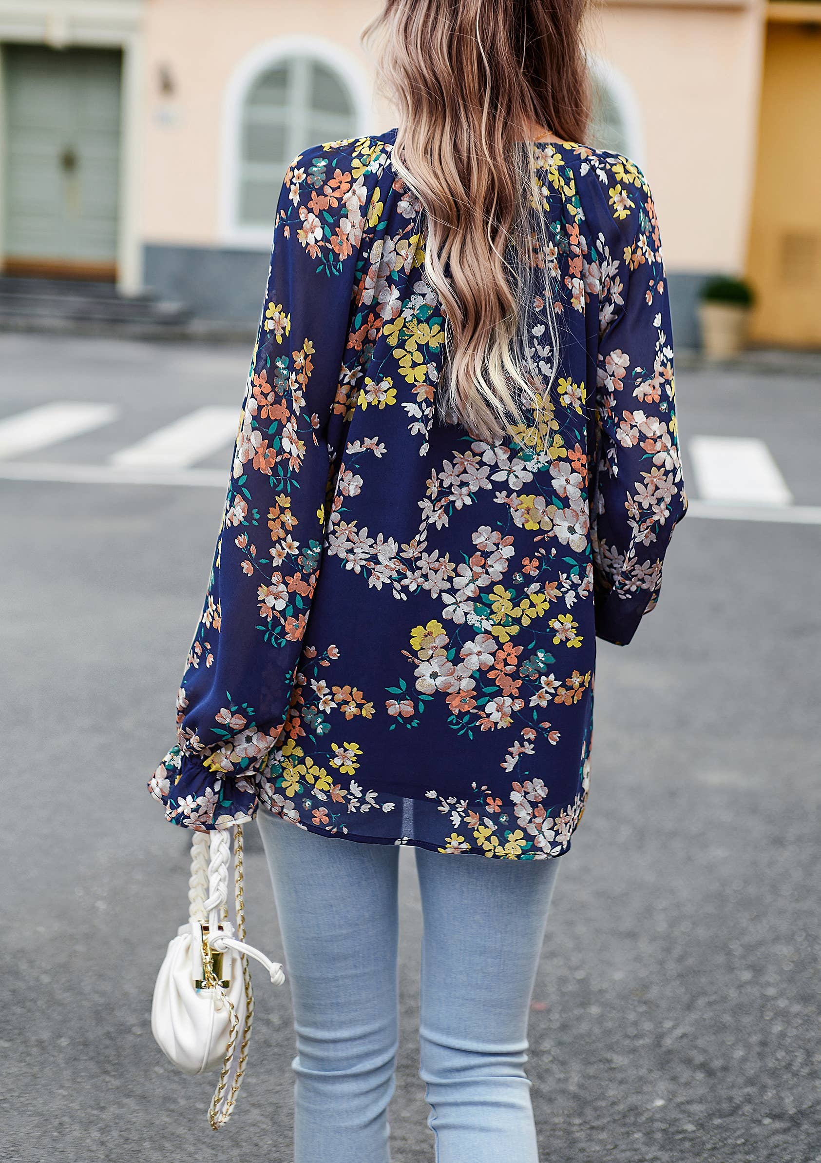Nancy - Floral Button Down Long Sleeve Blouse