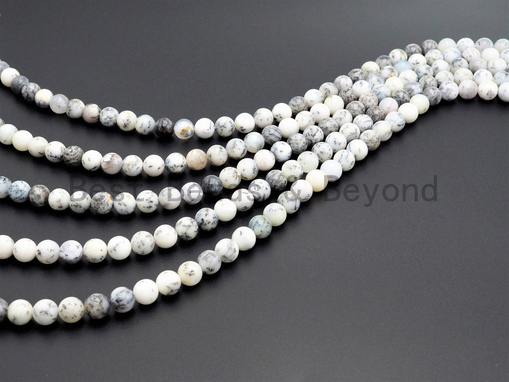High Quality Dendrite Opal beads, 4mm/5mm/6mm/8mm/10mm/12mm Round Smooth Natural Opal beads, Natural Opal Beads, 15.5inch strand, SKU#U349
