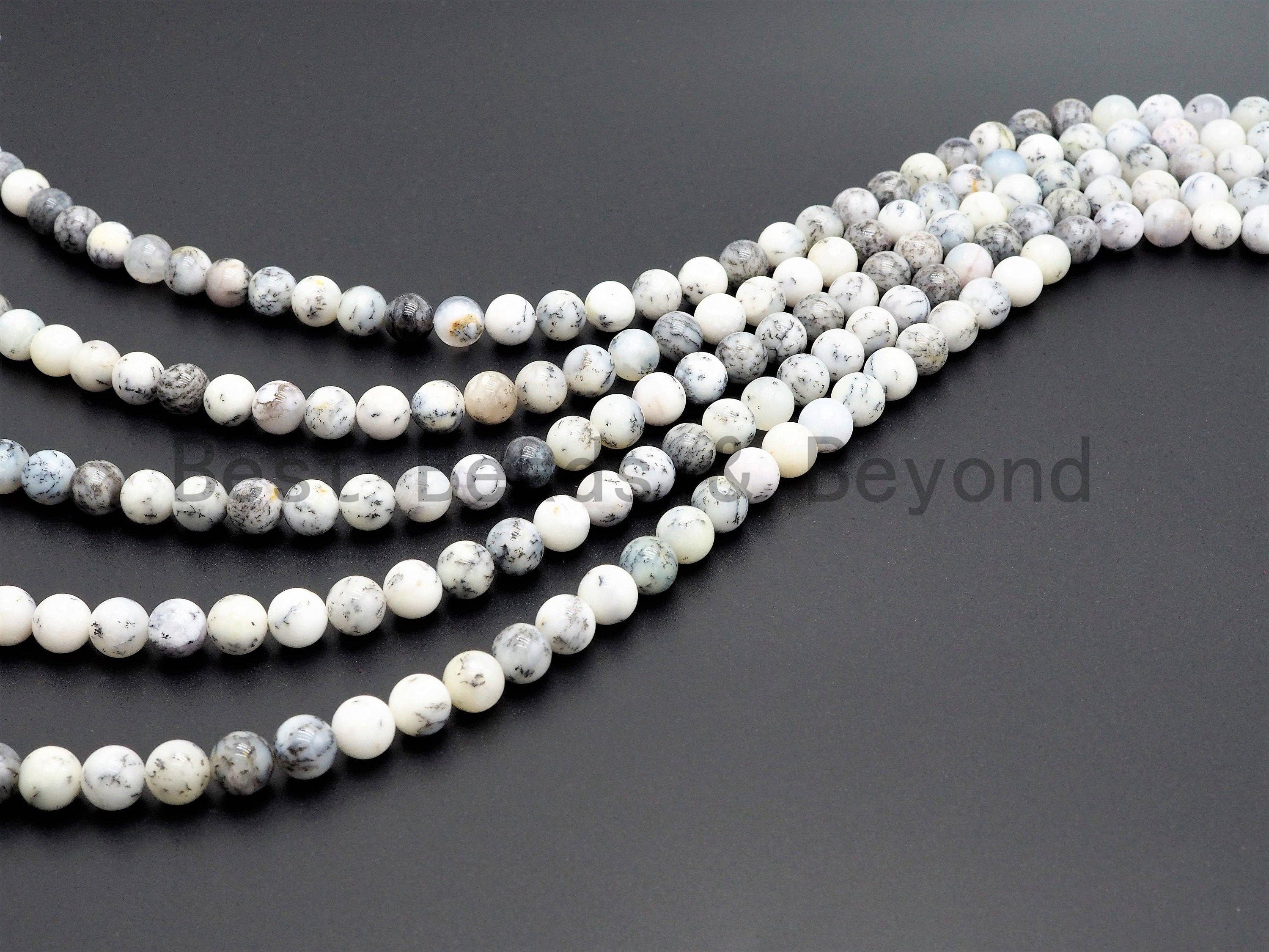 High Quality Dendrite Opal beads, 4mm/5mm/6mm/8mm/10mm/12mm Round Smooth Natural Opal beads, Natural Opal Beads, 15.5inch strand, SKU#U349