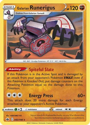 Galarian Runerigus 083/198 - SWSH06 Chilling Reign Reverse Holofoil
