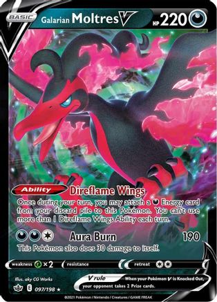 Galarian Moltres V 097/198 - SWSH06 Chilling Reign Holofoil