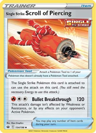 Single Strike Scroll of Piercing 154/198 - SWSH06 Chilling Reign