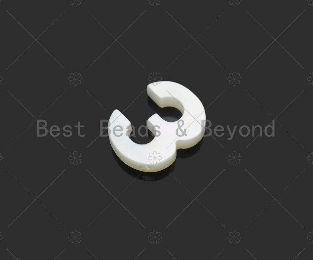High Quality Mother of Pearl Arabic Numbers Charm, Numbers Pendant Charm, Birthday Charm, Pearl Arabic Number Charm, 8x10mm, Sku#T156