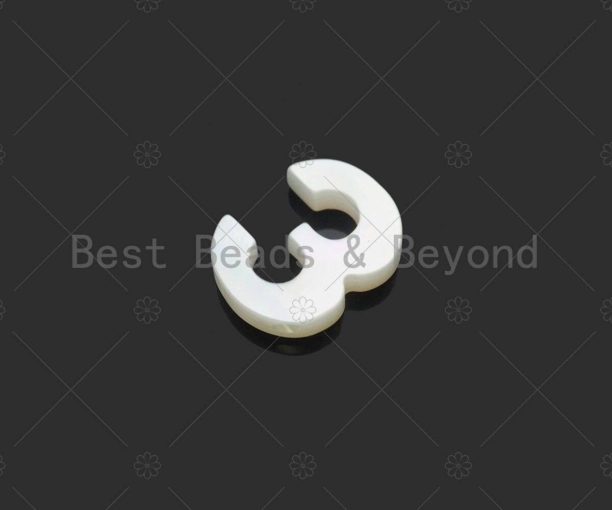 High Quality Mother of Pearl Arabic Numbers Charm, Numbers Pendant Charm, Birthday Charm, Pearl Arabic Number Charm, 8x10mm, Sku#T156