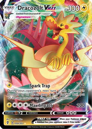 Dracozolt VMAX 059/203 - SWSH07 Evolving Skies Holofoil