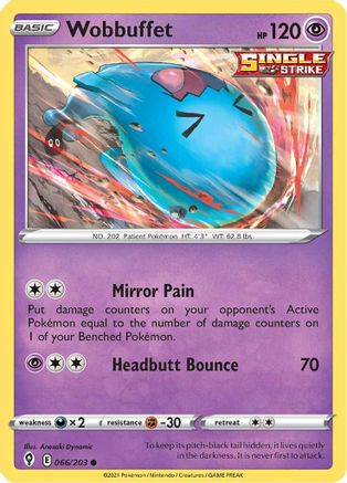 Wobbuffet 066/203 - SWSH07 Evolving Skies Reverse Holofoil