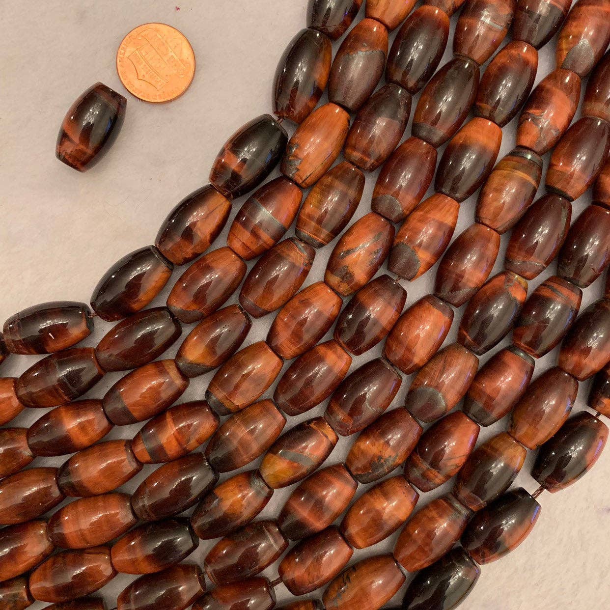 1pc/10pcs/20pcs High Quality Golden/Red Tiger eye Oval Barre