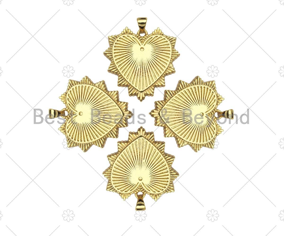 18K Real Gold Plated Heart Pendant/Charm, SKU#LK295