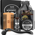 Valentine'S Day Gift Beard Grooming Kit, Men'S Gift Kit with Beard Oil for Beard, Beard & Mustache Facial Hair Care, Conditioner Balm, Handmade Comb, Storage Bag, Gifts for Men Him Dad Father Husband Boyfriend, Cozyvibes
