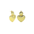 Gold Vintage Heart Shape Earrings, Sku#LX624