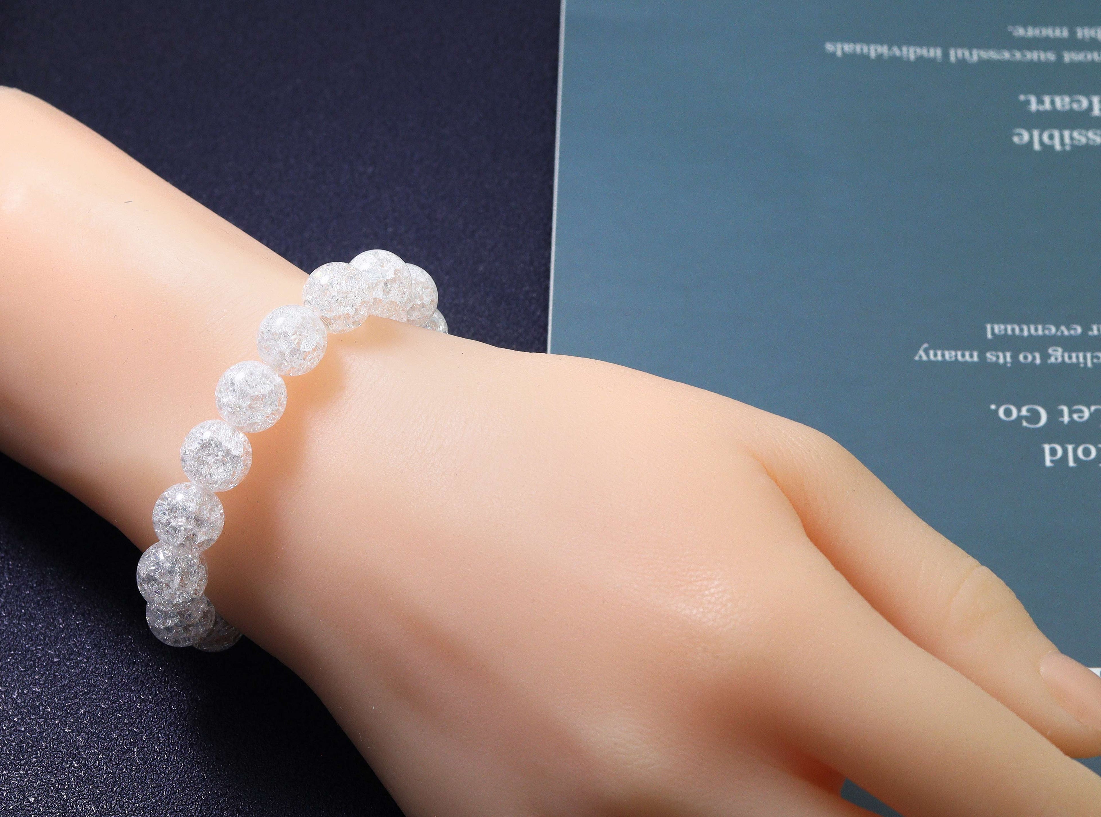 Crack Quartz Stretachy Bracelet, Sku#EF96