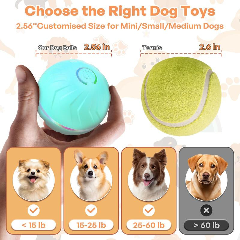Interactive Touch-Activated Dog Ball - Moving, Vibrating Toy for Small & Medium Dogs - Anti-Boredom, USB Rechargeable Fun!