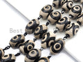1pc/12pc Tibetan Barrel Agate Beads, Dzi Barrel Shape White Black Eye beads, Tibetan Eye Agate Beads, 15x20mm, sku#U531