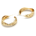 18K Gold Dipped 21mm Twisted C Hoop Earrings