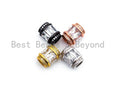 9x6mm CZ Micro Pave Drum shape Beads, Cubic Zirconia Spacer Gold/Silver/Rose Gold/Gunmetal, European Large Hole Beads, sku#C61