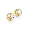 MOP CZ Chunky Hoop Earrings, Sku#LX269