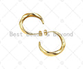 Gold Twisted Hoop Earrings, Sku#J318C