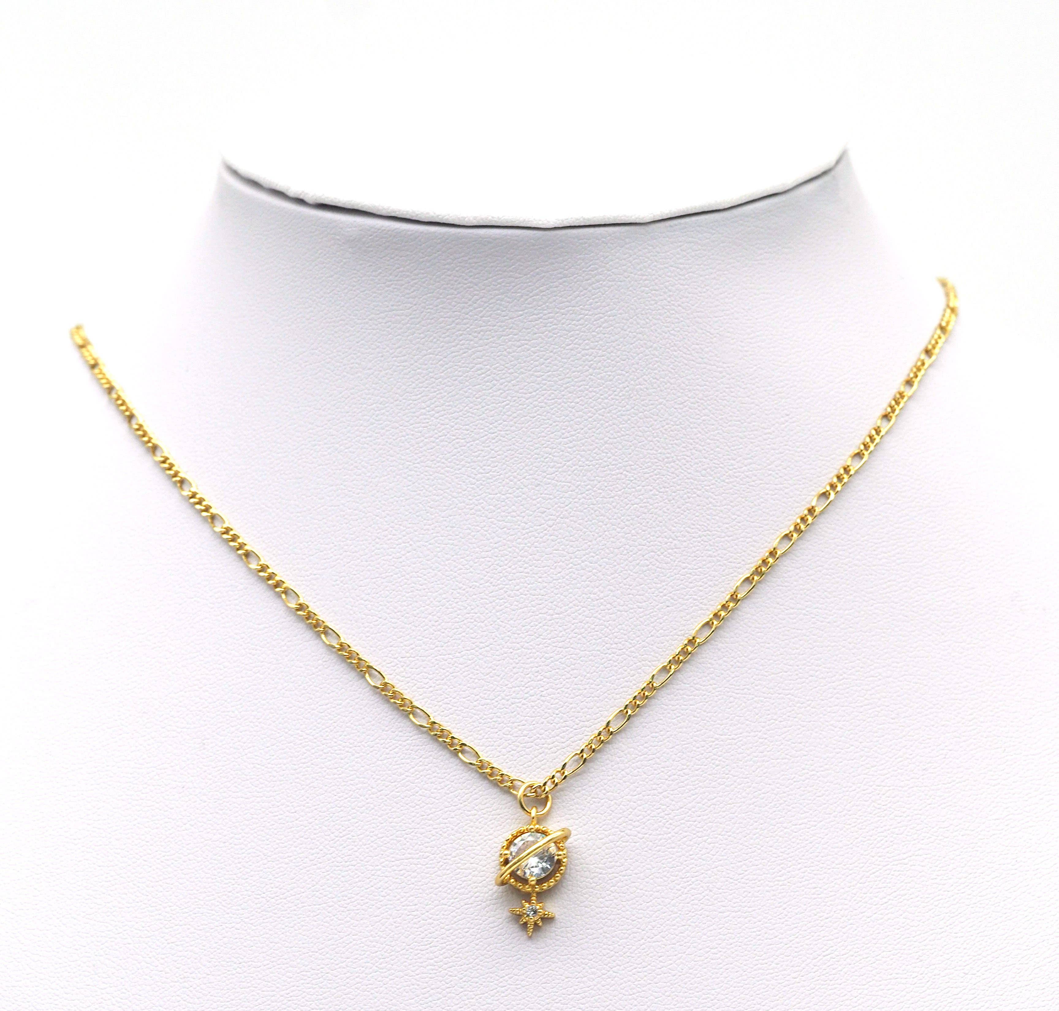 CZ Earth With North Star Charm, Sku#Y686