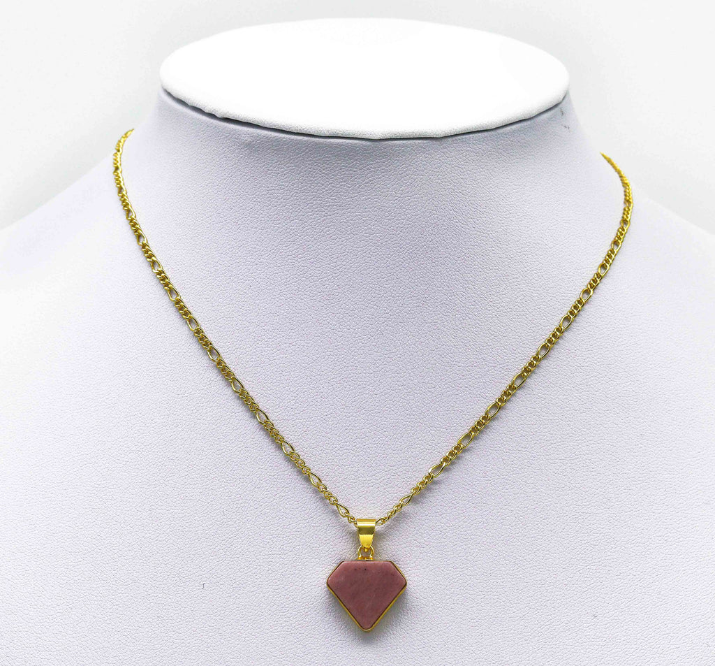Labradorite/Lapis/Moonstone/Amazonite Diamond Shape Gemstone Pendant, Sku#LY19
