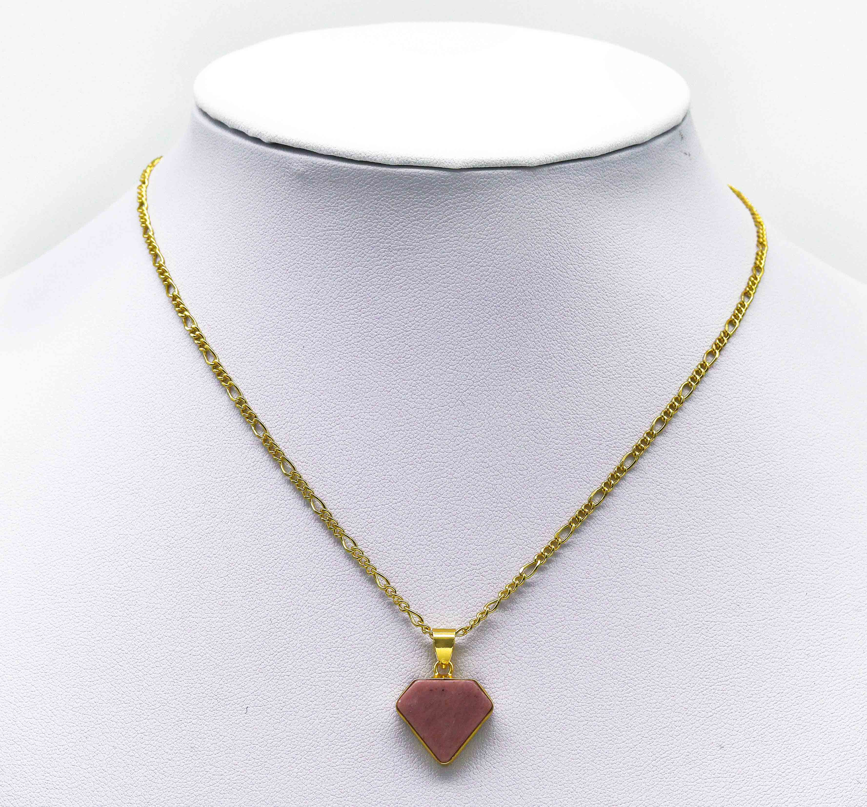 Labradorite/Lapis/Moonstone/Amazonite Diamond Shape Gemstone Pendant, Sku#LY19