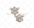 Big CZ Micro Pave Hexagon Pendant, Sku#LK569