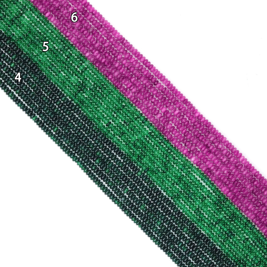 2x4mm Smooth Rondelle Jade Beads, Sku#U2051