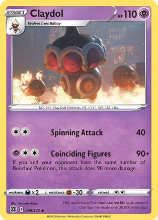 Claydol 059/172 - SWSH09 Brilliant Stars Reverse Holofoil