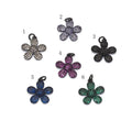 Purple/Green/Turquoise/Black/Fuchsia/Champagne /Blue CZ Flower Charm, Sku#ML68