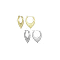 Gold Silver Oval Drop CZ Around Huggie Earrings, Sku#A305