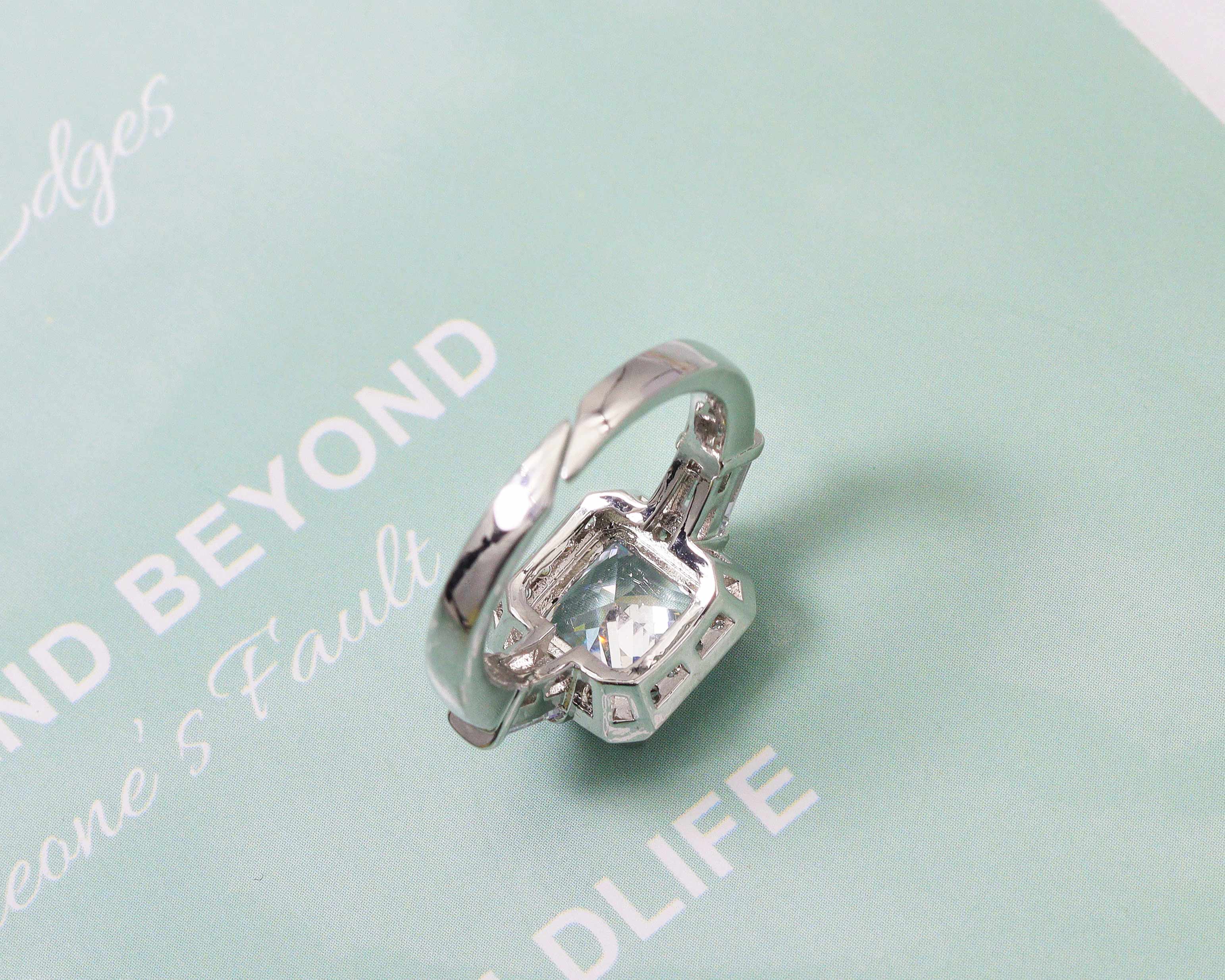 CZ Square Adjustable Ring, Sku#B171
