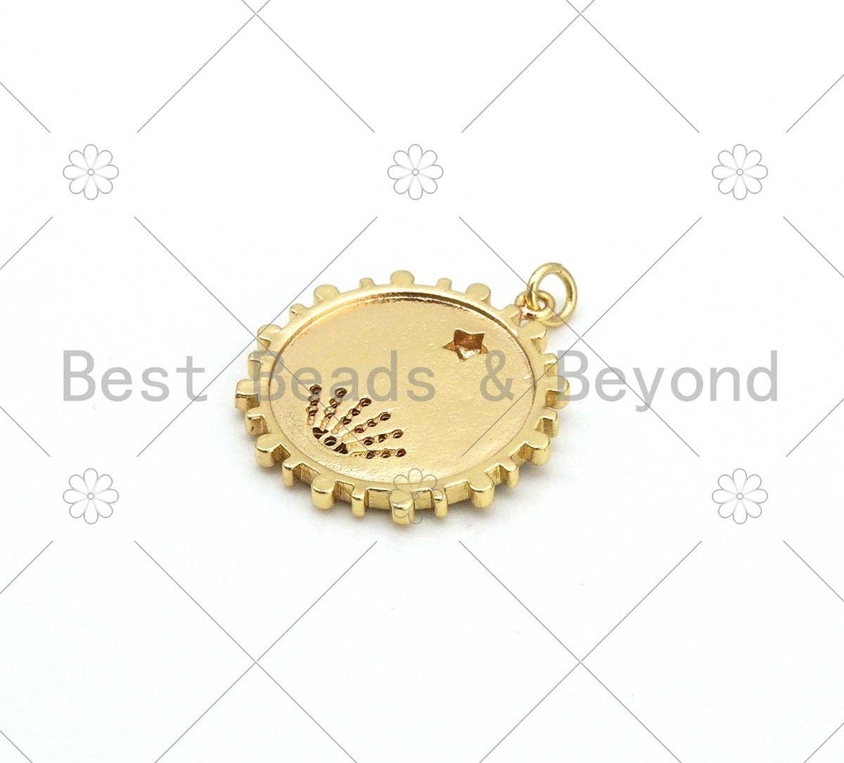 Gold Filled Colorful Pave Enamel Evil Eye Star Charm/Pendant, CZ Pave Enamel Eye Charm, Enamel Star Jewelry,25x27mm,sku#L597