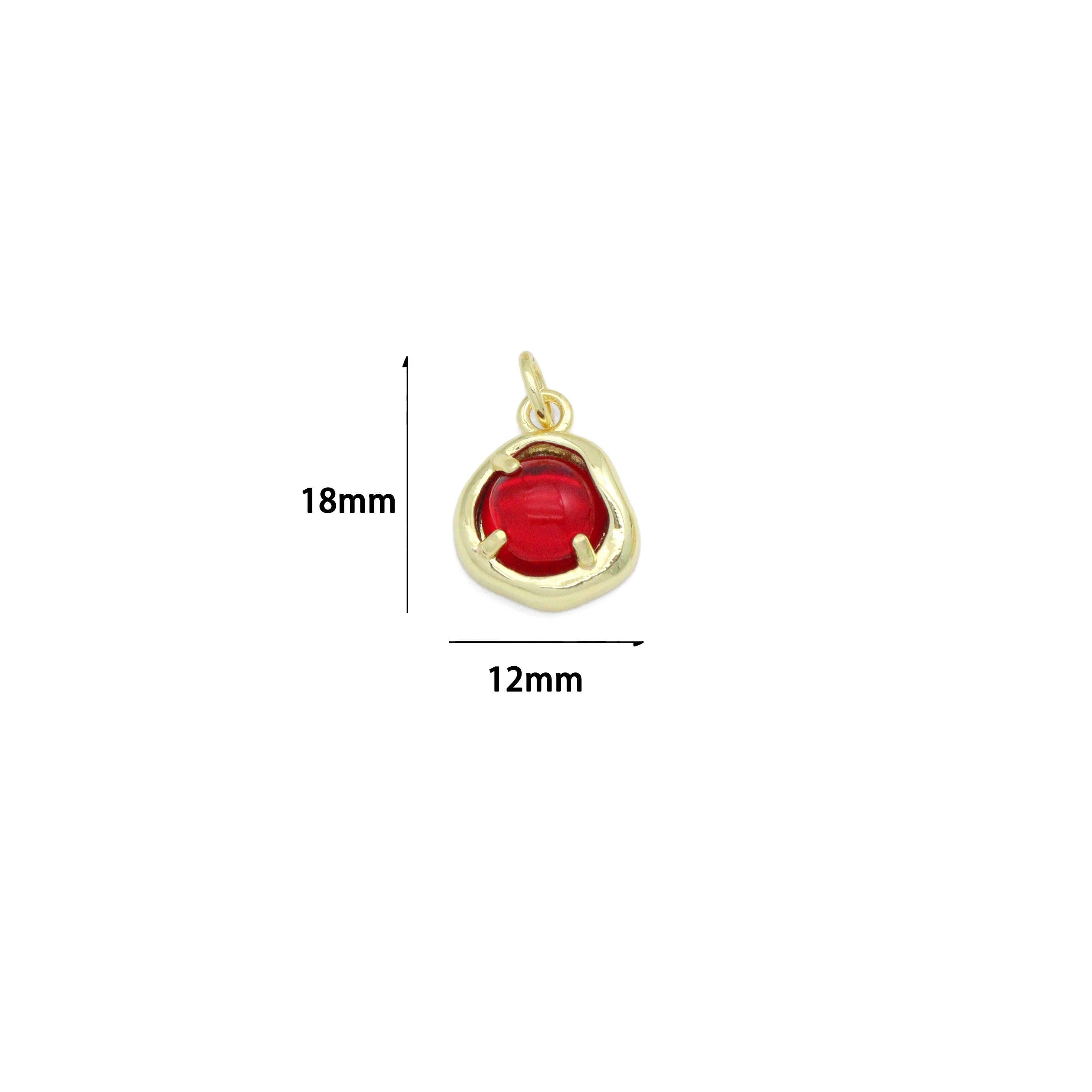 Various Color Stone Round Shape Charm Pendant,Sku#LD736