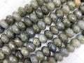 2mm Large Hole Natural Labradorite Beads, 6x10mm Rondelle Faceted Labradorite, Big Hole Beads, 8" Long Strands, Sku#U1237
