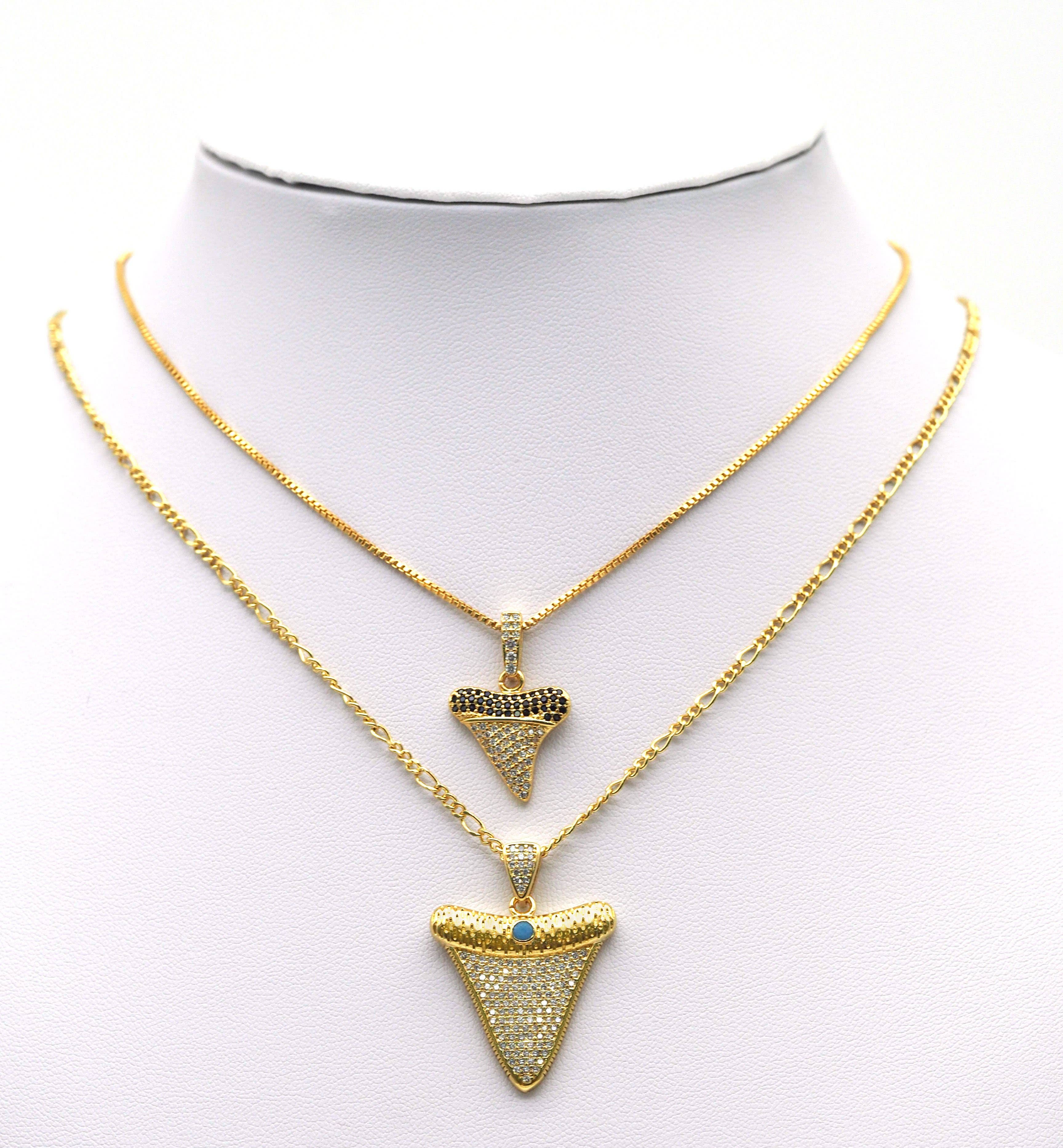 CZ Shark Tooth Charm, Sku#LX60